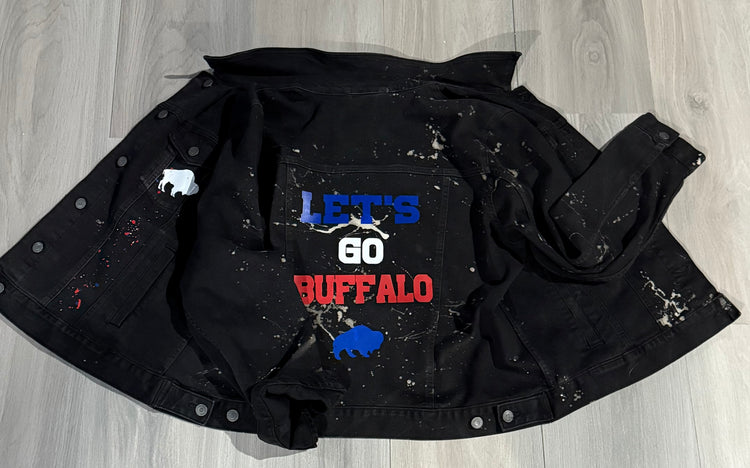 Let’s Go Buffalo Bleached Jean Jacket
