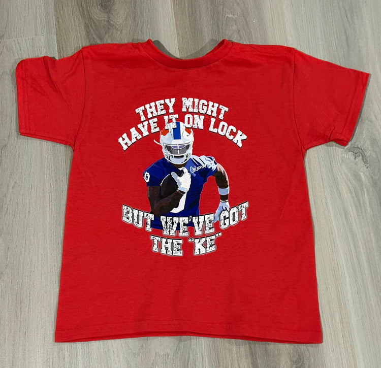 red kids keon coleman tee