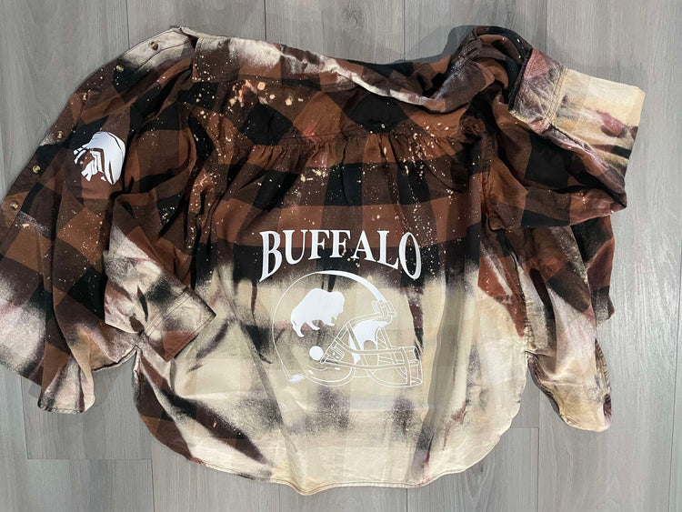 Bleached Back Flannel "Buffalo Helmet"