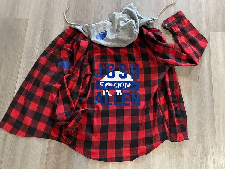 Red Hooded Flannel Josh Fucking Allen