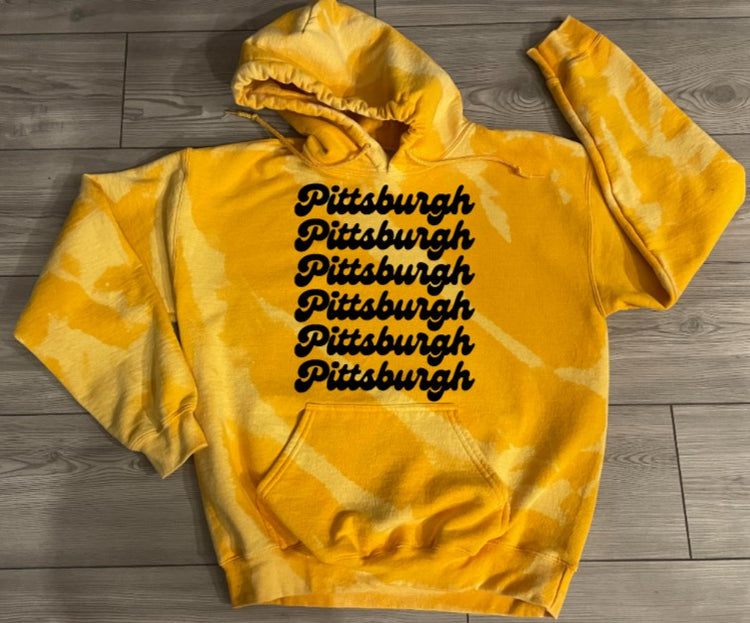 Pittsburgh Yellow Bleached Hoodie