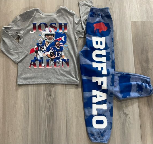 Kiddo Set with Blue Bleached Joggers and Longsleeve