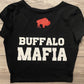 Black Crop V Neck Tee