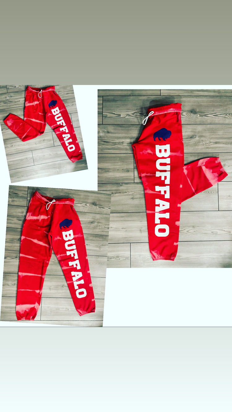 Red Bleached Out Buffalo Joggers